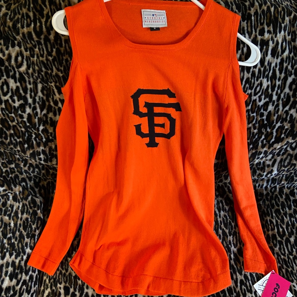Foco Giants Cold Shoulder Sweater